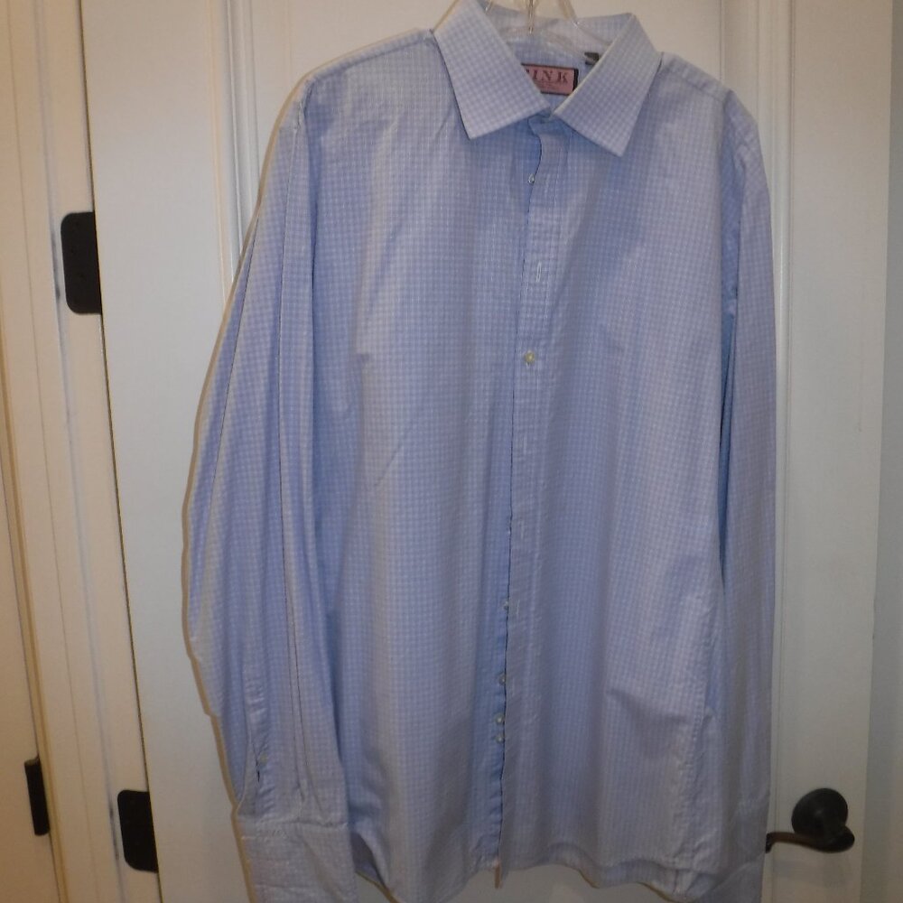 Thomas Pink Dress Shirt French Cuff 17.5 x 44   100% cotton - Picture 3 of 3